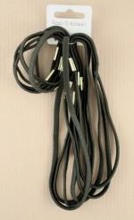 Set of black narrow hairbands and hair elastics