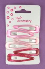SIX PINK TONE BENDY HAIR CLIPS