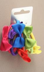 SIX BRIGHT BOW HAIR BOBBLES