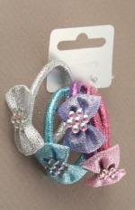 FOUR GLITTER BOW HAIR BOBBLES